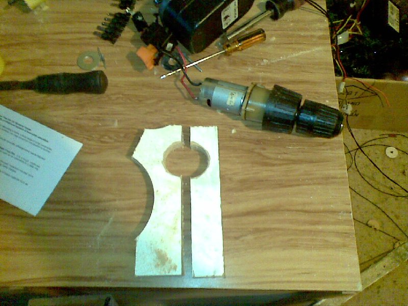 making the mount for the drill motor